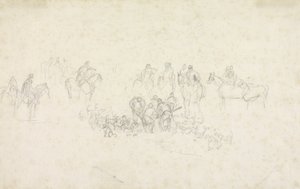 Hunting Sketch: gone to earth by Sawrey Gilpin